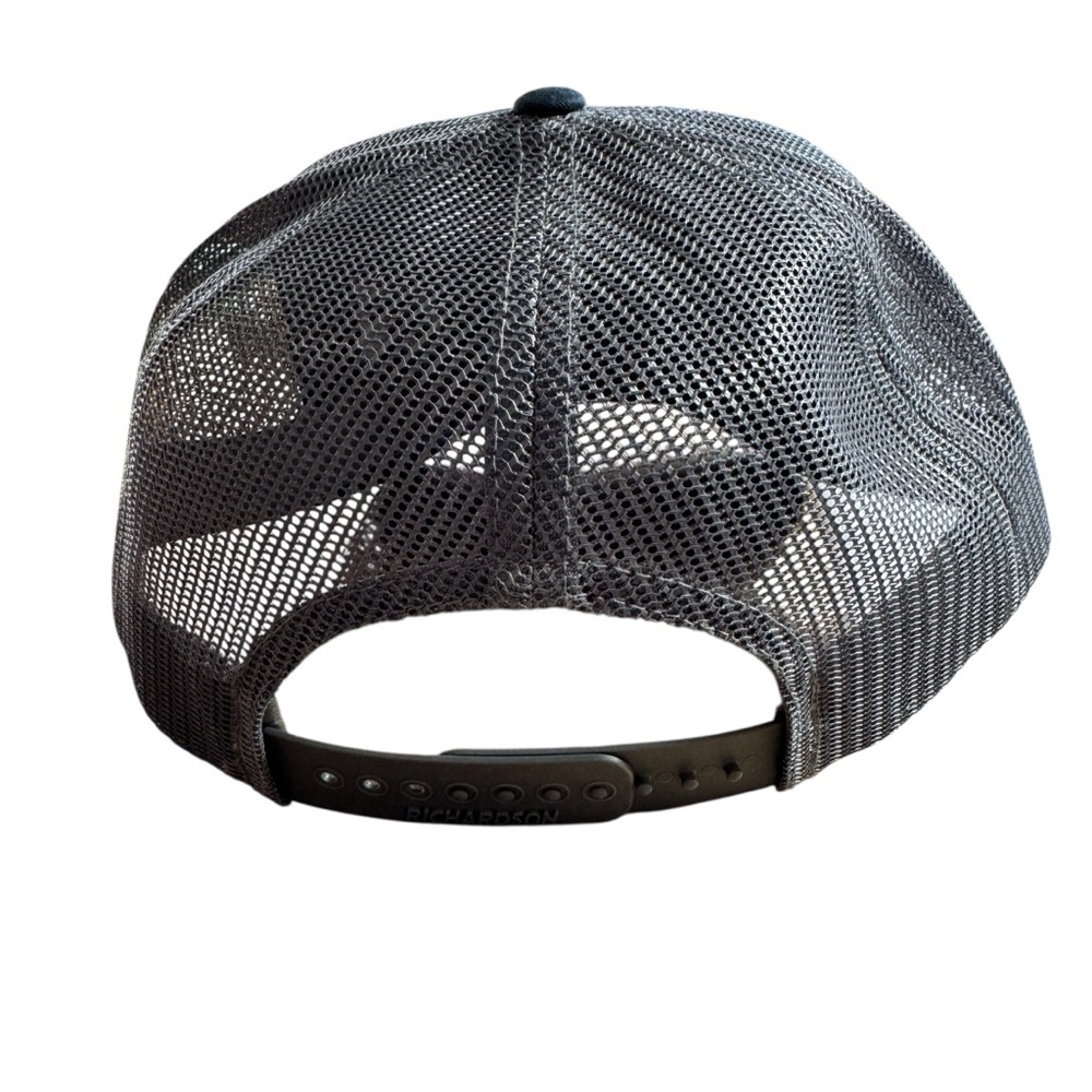 Richardson 112 Trucker Hat Mens Navy Blue Mesh Snapback Baseball Cap Logo - Picture 3 of 6